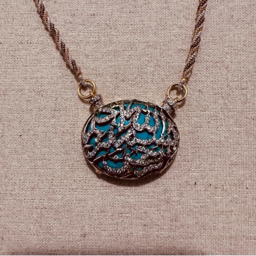 Ethnic | Necklace | Arabic Necklace over Faux Turquoise Stone - Picture 9 of 9